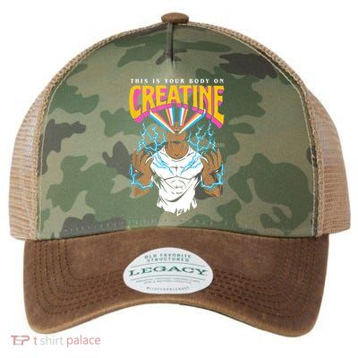 This Is Your Body On Creatine Workout Gym Birthday Gift Legacy Tie Dye Trucker Hat