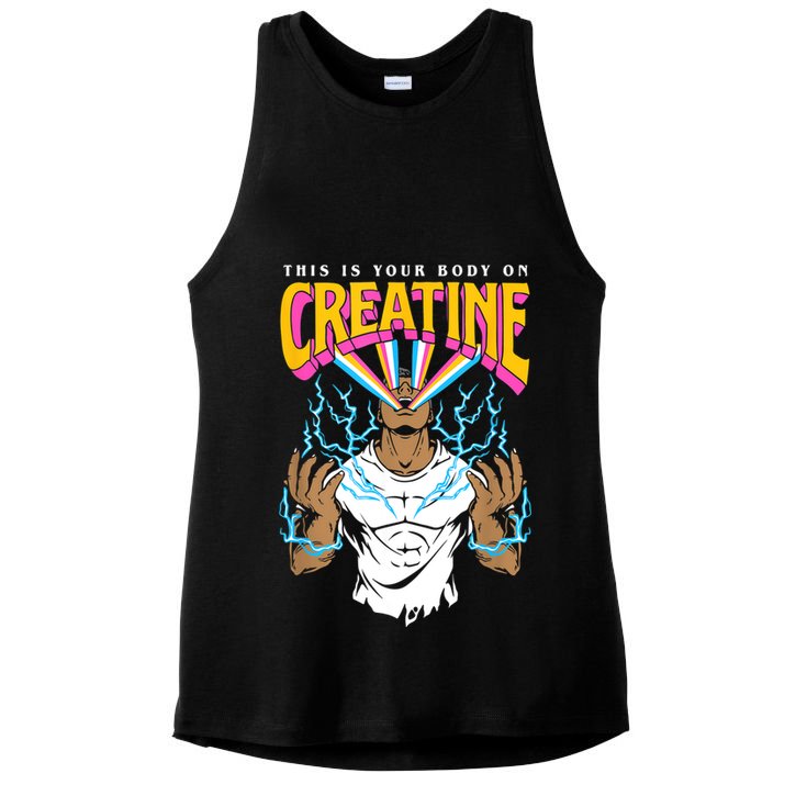 This Is Your Body On Creatine Workout Gym Birthday Gift Ladies PosiCharge Tri-Blend Wicking Tank