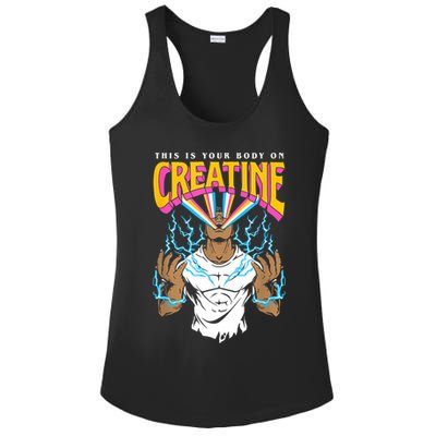 This Is Your Body On Creatine Workout Gym Birthday Gift Ladies PosiCharge Competitor Racerback Tank