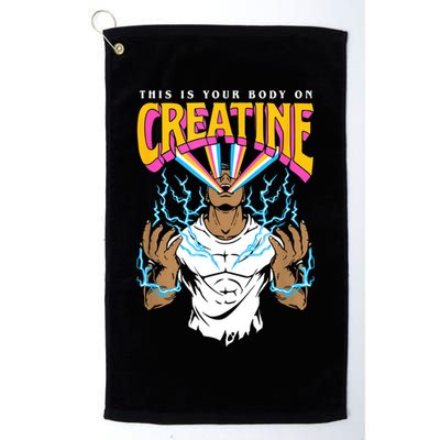 This Is Your Body On Creatine Workout Gym Birthday Gift Golf Towel