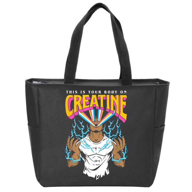 This Is Your Body On Creatine Workout Gym Birthday Gift Zip Tote Bag