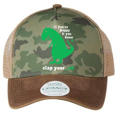 T-Rex If You're Happy and You Know It Clap Your Oh Legacy Tie Dye Trucker Hat