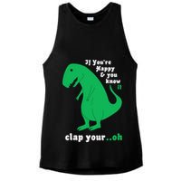 T-Rex If You're Happy and You Know It Clap Your Oh Ladies PosiCharge Tri-Blend Wicking Tank