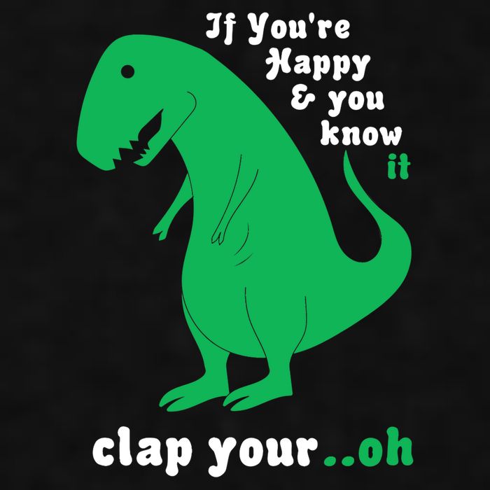 T-Rex If You're Happy and You Know It Clap Your Oh Ladies PosiCharge Tri-Blend Wicking Tank