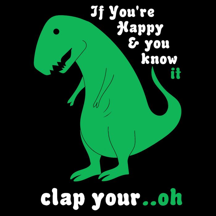 T-Rex If You're Happy and You Know It Clap Your Oh Cropped Pullover Crew