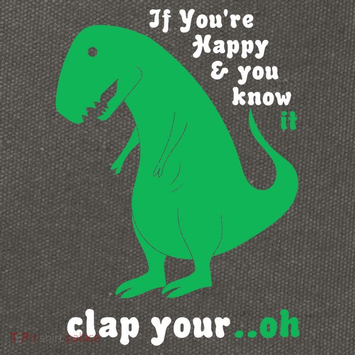 T-Rex If You're Happy and You Know It Clap Your Oh Cotton Canvas Backpack
