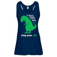 T-Rex If You're Happy and You Know It Clap Your Oh Ladies Essential Flowy Tank
