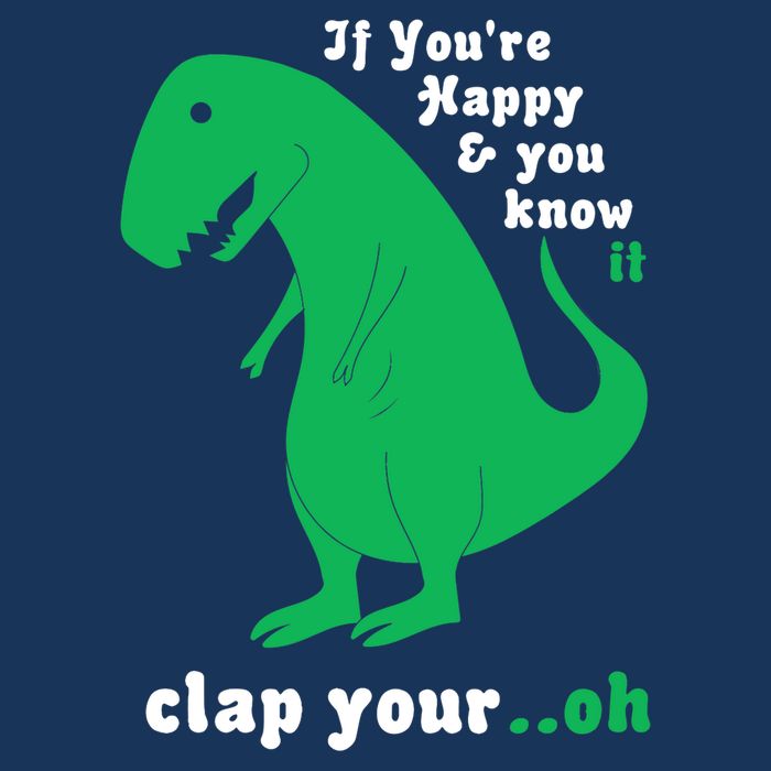 T-Rex If You're Happy and You Know It Clap Your Oh 16 in Basic Backpack