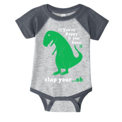 T-Rex If You're Happy and You Know It Clap Your Oh Infant Baby Jersey Bodysuit