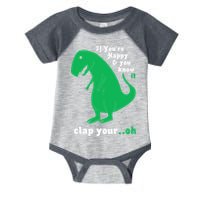 T-Rex If You're Happy and You Know It Clap Your Oh Infant Baby Jersey Bodysuit