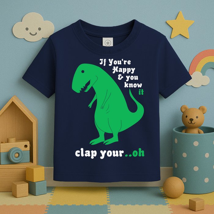 T-Rex If You're Happy and You Know It Clap Your Oh Toddler T-Shirt