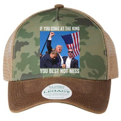 Trump If You Come At The King You Best Not Miss Legacy Tie Dye Trucker Hat