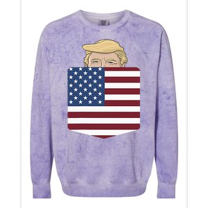 Trump In Your Pocket Usa Election Trump For 2024 Colorblast Crewneck Sweatshirt