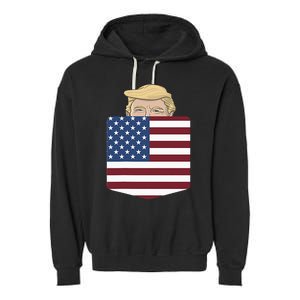 Trump In Your Pocket Usa Election Trump For 2024 Garment-Dyed Fleece Hoodie