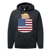 Trump In Your Pocket Usa Election Trump For 2024 Performance Fleece Hoodie