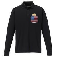 Trump In Your Pocket Usa Election Trump For 2024 Performance Long Sleeve Polo