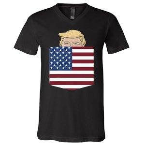 Trump In Your Pocket Usa Election Trump For 2024 V-Neck T-Shirt