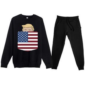 Trump In Your Pocket Usa Election Trump For 2024 Premium Crewneck Sweatsuit Set