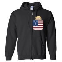 Trump In Your Pocket Usa Election Trump For 2024 Full Zip Hoodie