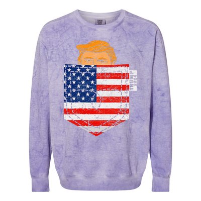 Trump In Your Pocket Usa Election Trump For 2024 Colorblast Crewneck Sweatshirt