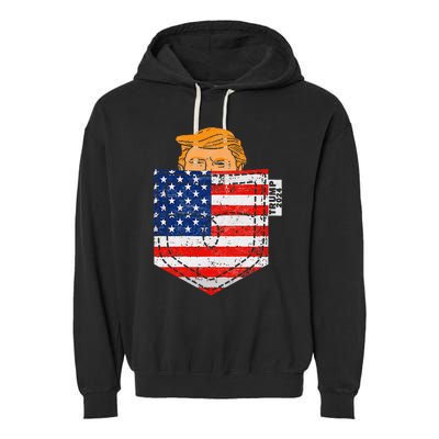 Trump In Your Pocket Usa Election Trump For 2024 Garment-Dyed Fleece Hoodie