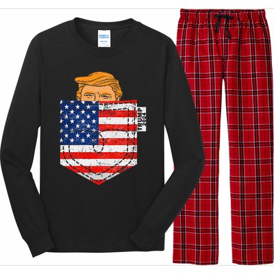 Trump In Your Pocket Usa Election Trump For 2024 Long Sleeve Pajama Set