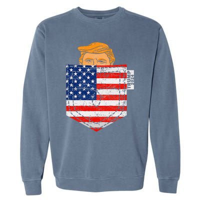 Trump In Your Pocket Usa Election Trump For 2024 Garment-Dyed Sweatshirt