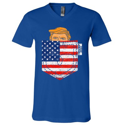 Trump In Your Pocket Usa Election Trump For 2024 V-Neck T-Shirt