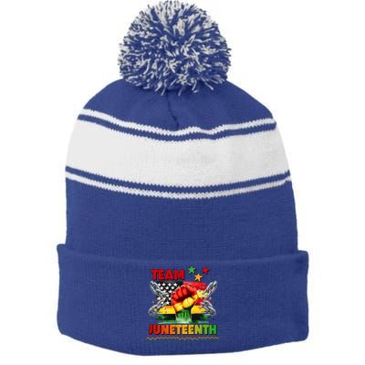 Team Junenth 1865 Gift Stripe Pom Pom Beanie