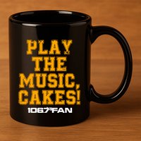 The Junkies 106.7 The Fan Play The Music Cakes 11oz C Handle Ceramic Mug
