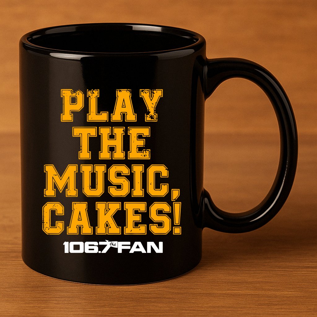 The Junkies 106.7 The Fan Play The Music Cakes 11oz C Handle Ceramic Mug