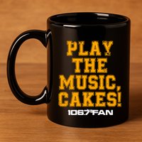The Junkies 106.7 The Fan Play The Music Cakes 11oz C Handle Ceramic Mug