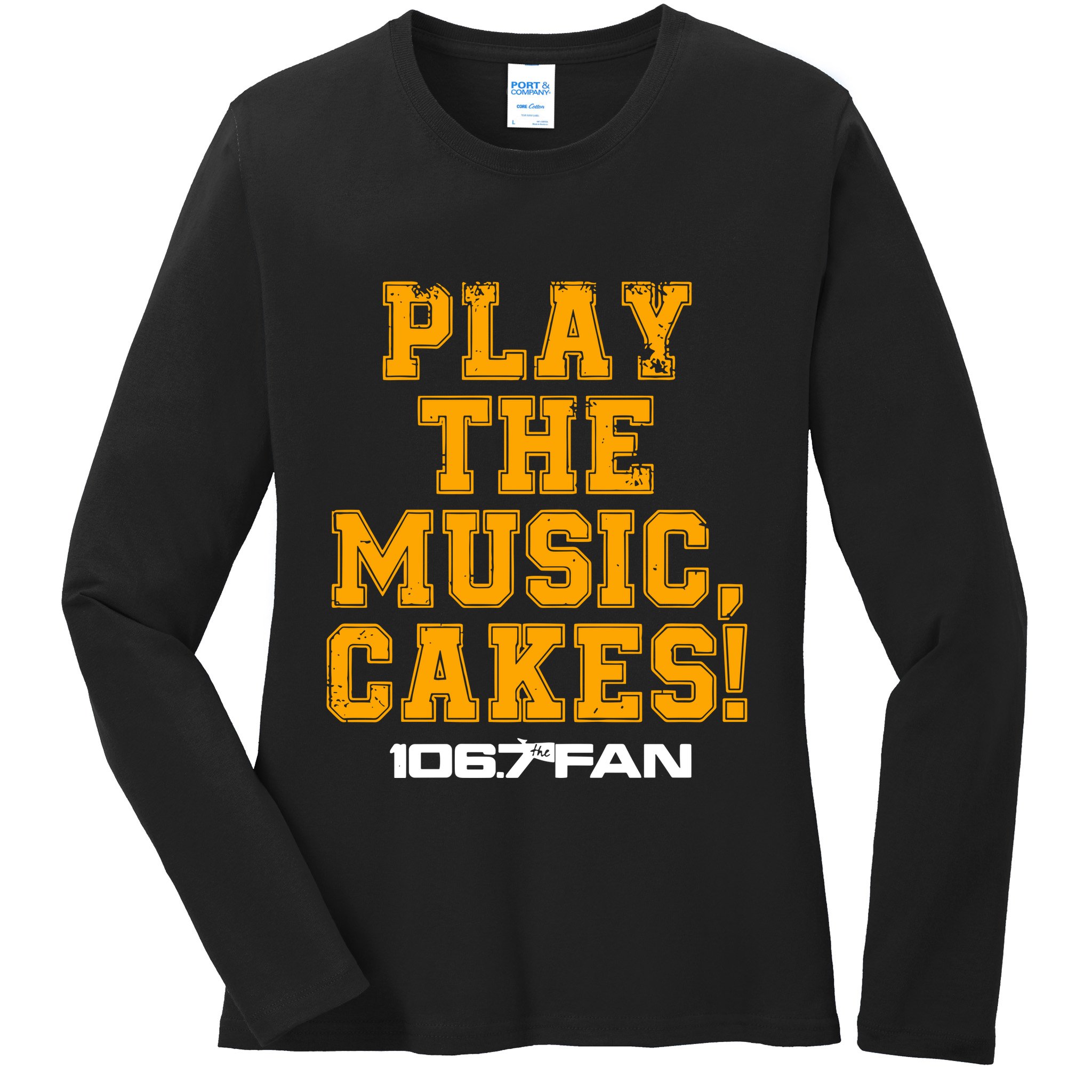 The Junkies 106.7 The Fan Play The Music Cakes Ladies Long Sleeve Shirt