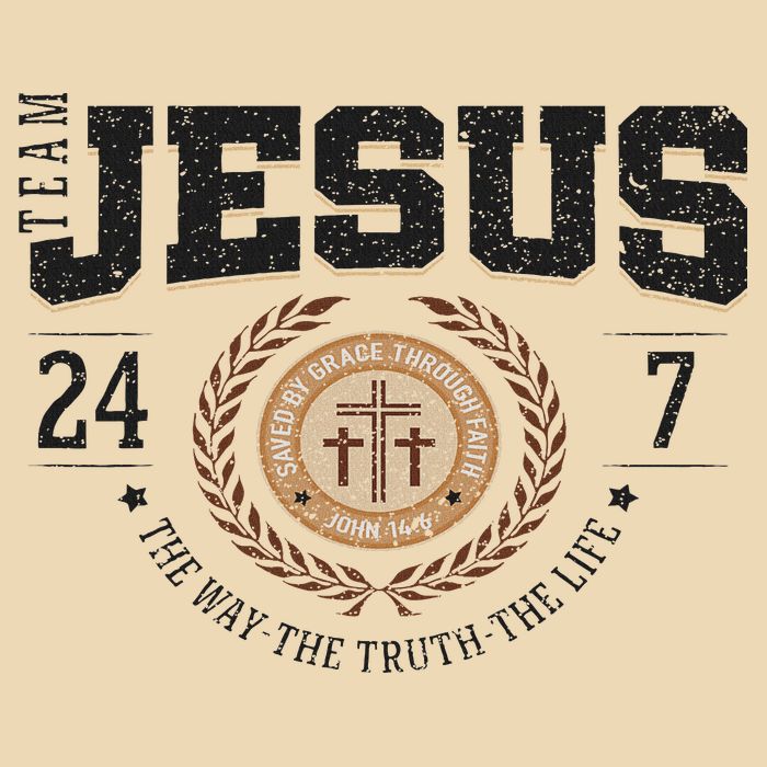 Team Jesus 24 7 The Way The Truth The Life Drawstring Bag