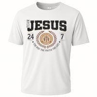 Team Jesus 24 7 The Way The Truth The Life Cooling Performance Crew T-Shirt
