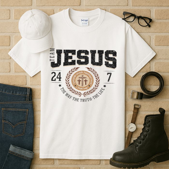 Team Jesus 24 7 The Way The Truth The Life Tall T-Shirt