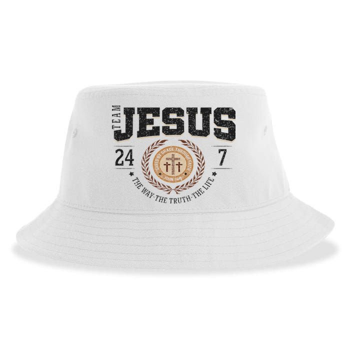 Team Jesus 24 7 The Way The Truth The Life Sustainable Bucket Hat