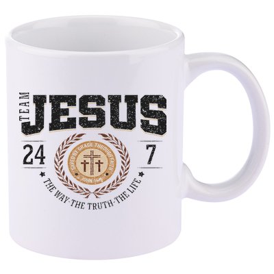 Team Jesus 24 7 The Way The Truth The Life 11oz C Handle Ceramic Mug