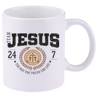 Team Jesus 24 7 The Way The Truth The Life 11oz C Handle Ceramic Mug
