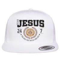 Team Jesus 24 7 The Way The Truth The Life Flat Bill Trucker Hat