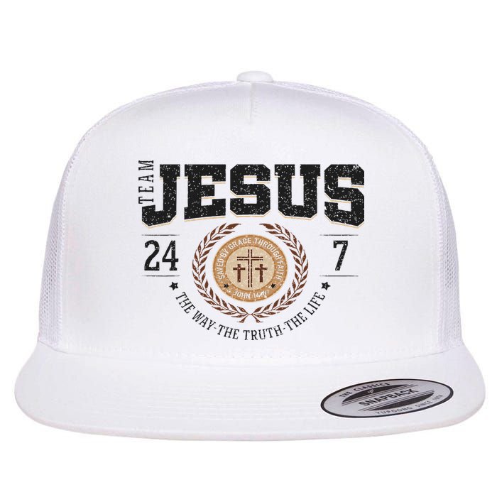 Team Jesus 24 7 The Way The Truth The Life Flat Bill Trucker Hat
