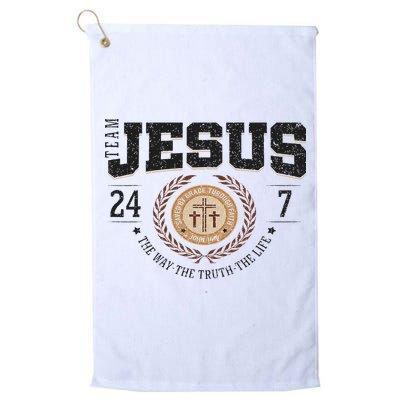 Team Jesus 24 7 The Way The Truth The Life Golf Towel
