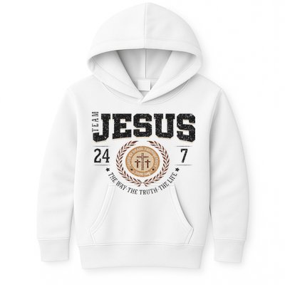 Team Jesus 24 7 The Way The Truth The Life Kids Hoodie