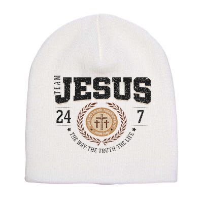 Team Jesus 24 7 The Way The Truth The Life Short Acrylic Beanie