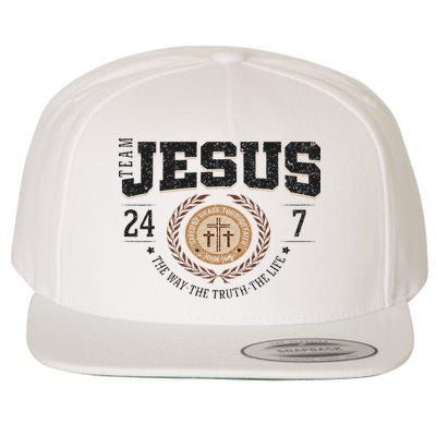 Team Jesus 24 7 The Way The Truth The Life Wool Snapback Cap