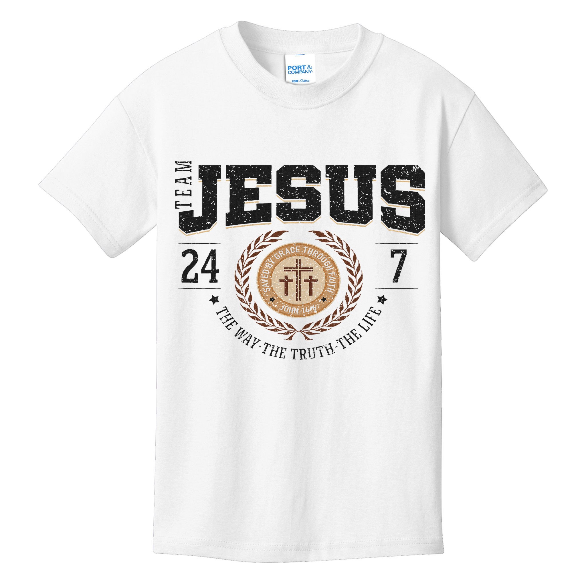Team Jesus 24 7 The Way The Truth The Life Kids T-Shirt