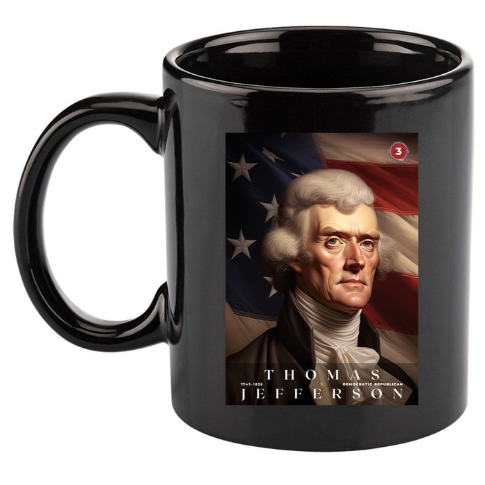 Thomas Jefferson 3rd President Of The United States Portrait 11oz C Handle Ceramic Mug