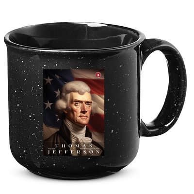 Thomas Jefferson 3rd President Of The United States Portrait 15oz Campfire Ceramic Mug