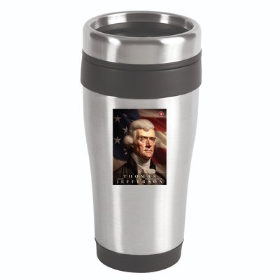 Thomas Jefferson 3rd President Of The United States Portrait 16oz Travel Tumbler