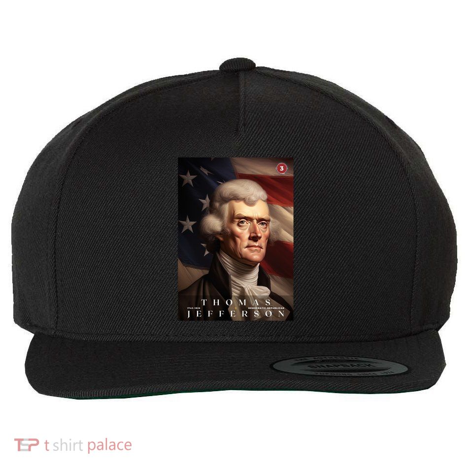 Thomas Jefferson 3rd President Of The United States Portrait Wool Snapback Cap